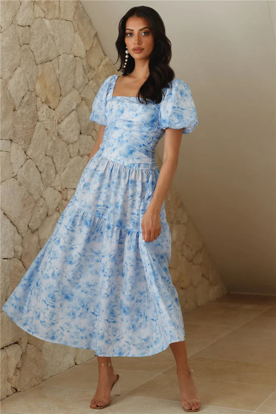 Your Girl Loves Midi Dress Blue